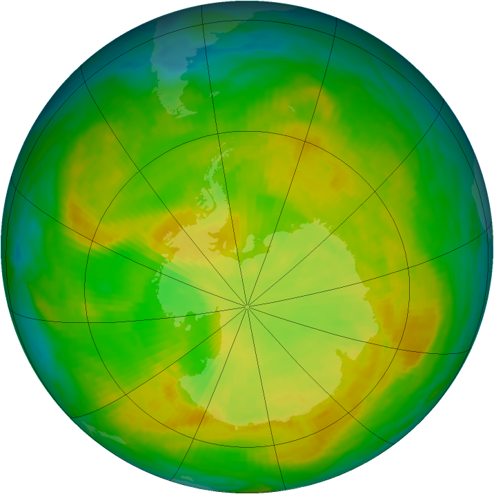 Antarctic ozone map for 01 December 1980